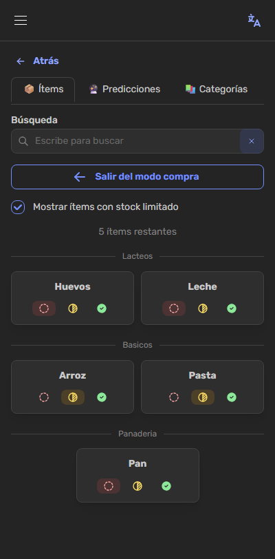 Lista de la compra automática